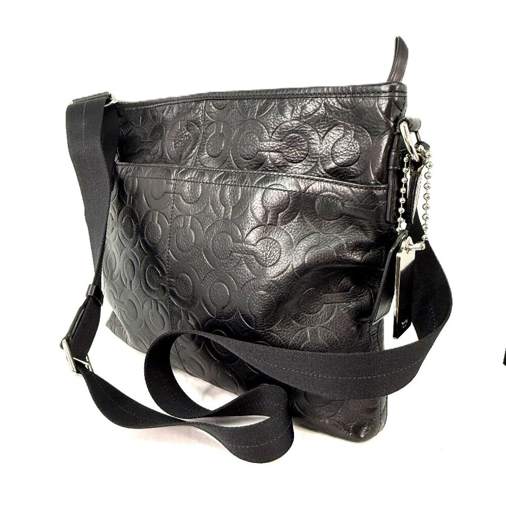 Coach Op Art Messenger Bag Black